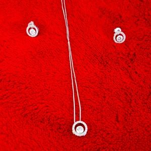 14k White Gold Canadian Diamond set,Earrings and Neclase
